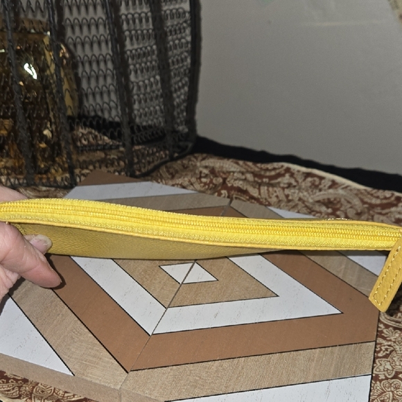 Furla Vibrant Yellow Leather Clutch - Picture 8 of 8